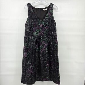 Trina Turk Sequin Dress 12 Black Purple Green Party Special Occasion Formal